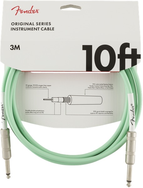 Fender 10 Foot Original Cable In Surf Green