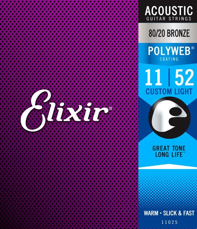 Elixir Acoustic 80/20 Polyweb Custom Light 11-52