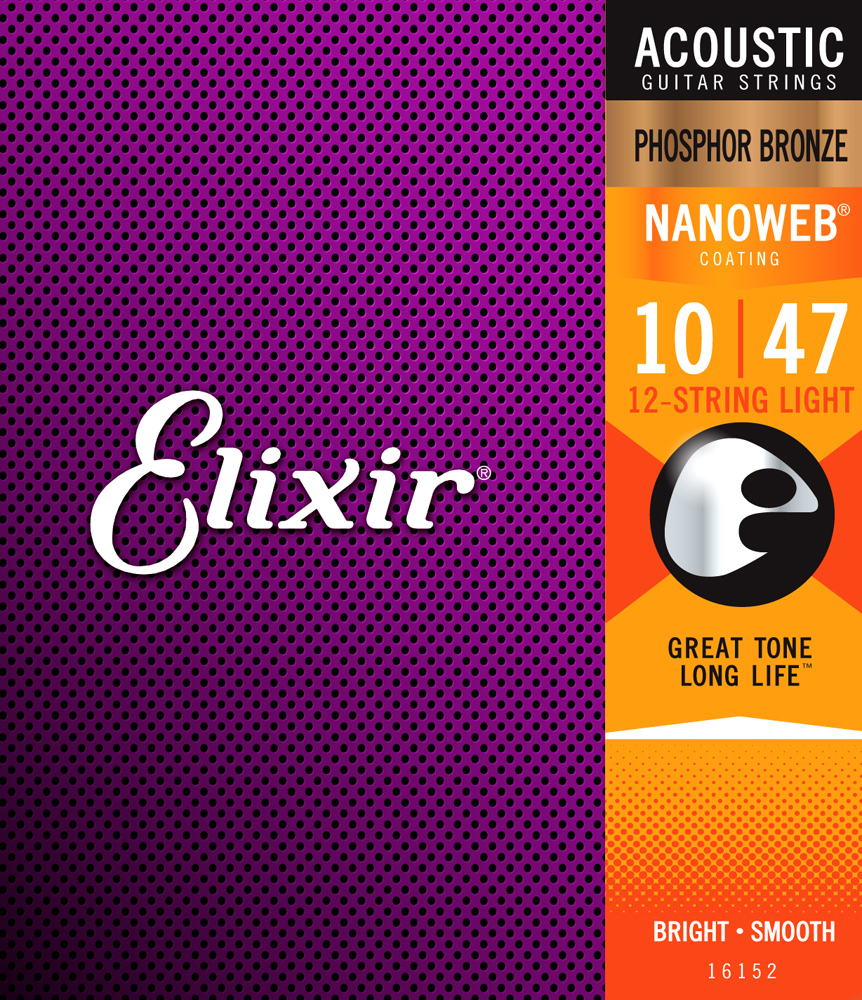 Elixir Acoustic Phosphor Bronze Nanoweb 12  …