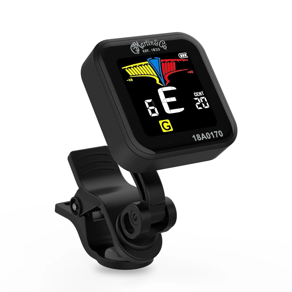 Martin Guitar Tuner, Rechargeable, Clip-On, Black