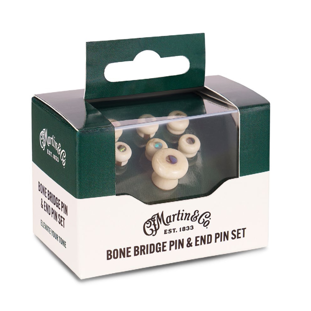 Martin Martin Bridge Pins - Bone, Paua Inlay, 3mm - Guitars