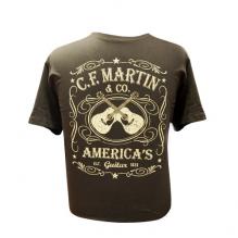 Martin Dual Guitar T Shirt In Black In Medium