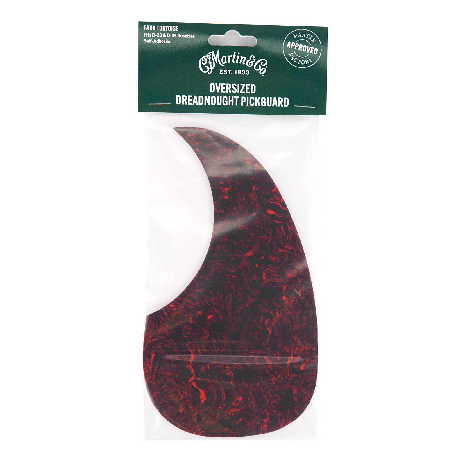 Martin Martin Guitars D-28 Styled Self-Adhering Pickguard, Over Size - Tortoise - Guitars