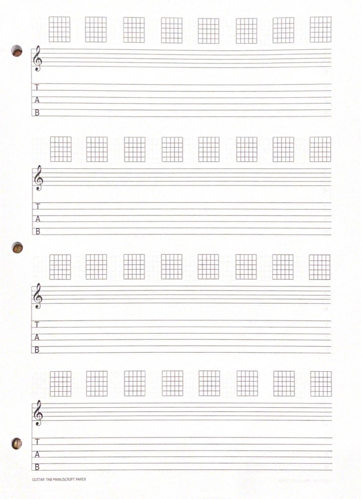 Manuscript Pad, Guitar Tab 40 Pages Double  …