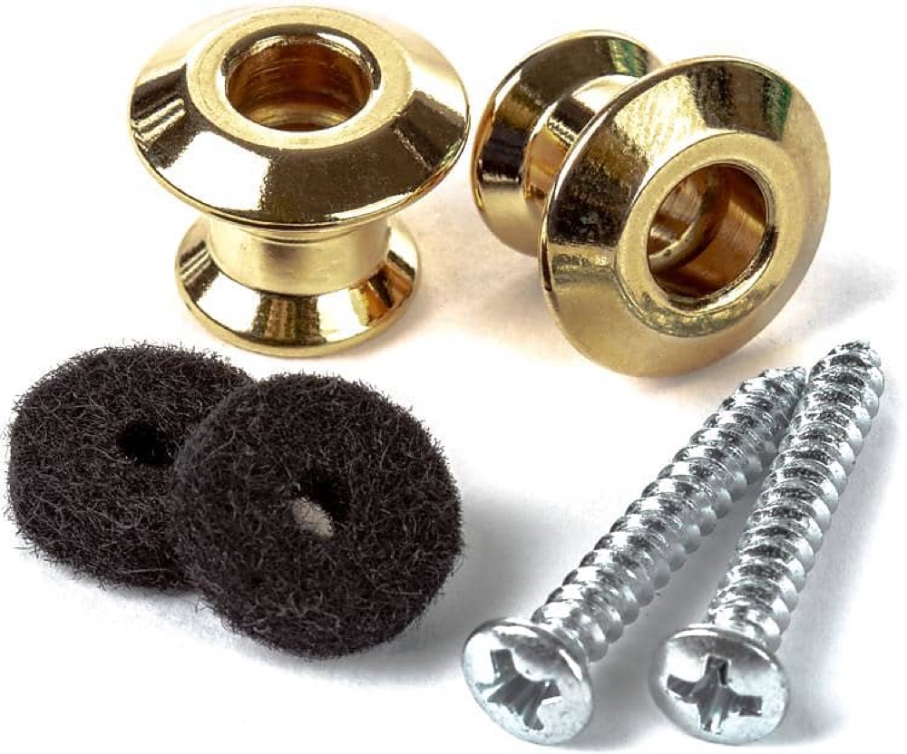 Jim Dunlop Straplok Dual Design Button Set, Gold