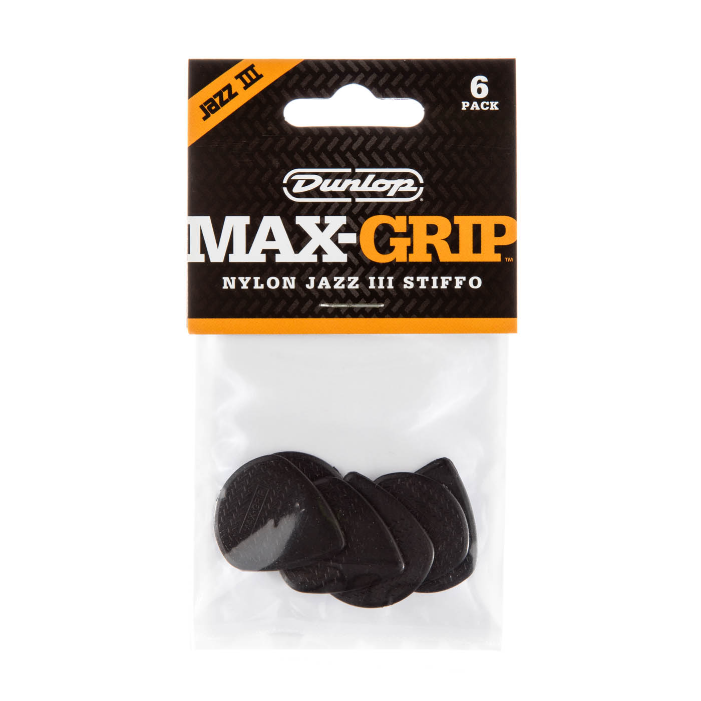 Dunlop Dunlop Picks Jazz III MaxGrip Black Pack of 6 - Guitars