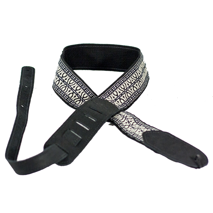 LM Straps LM Straps Folk Series Jacquard - Black/White - Guitars