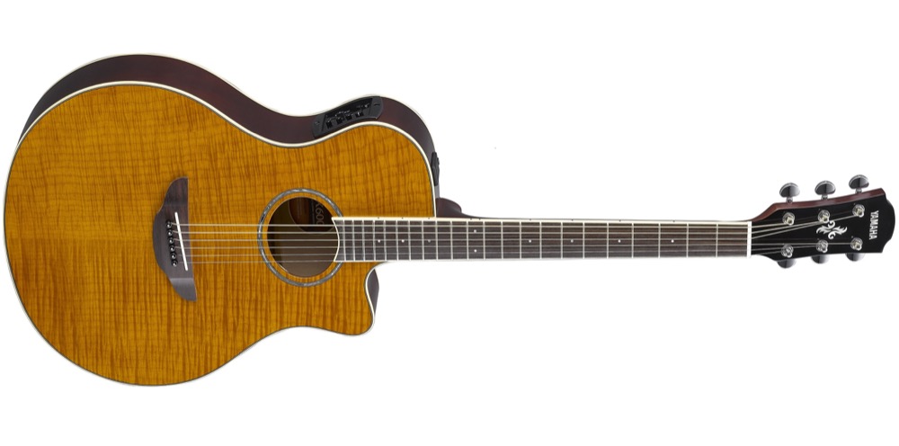 Yamaha Yamaha APX600FM Flame Top Acoustic Electric Guitar In Amber - Guitars