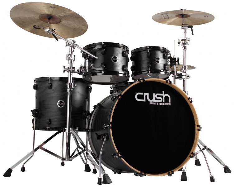 Misc Crush Drums Chameleon Ash 5 Pc Shell Pack 22/10/12/16/14S In Trans Satin Black - Drums