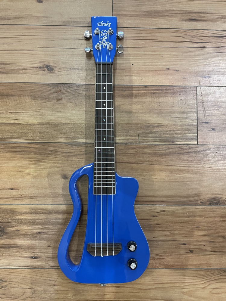 Eleuke Ukulele Soild Body Concert Uke w/Pickup and Bag Blue Canadian