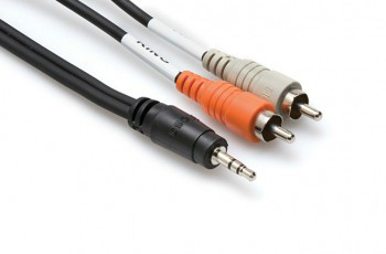 Hosa Hosa CMR-203 Stereo Breakout 3' 1/8" TRS To Dual RCA - Cables