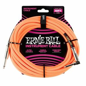 Ernie Ball 10' Straight Angle Braided Cable  …
