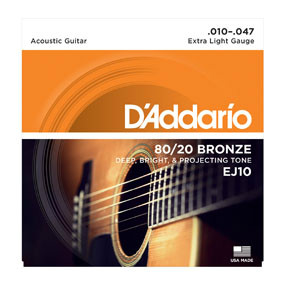 D'Addario EJ10 10-47 Bronze Extra Light
