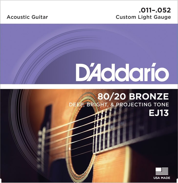 D'Addario EJ13 11-52 Bronze Custom Light