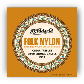 D'Addario EJ33 Folk Nylon Ball End