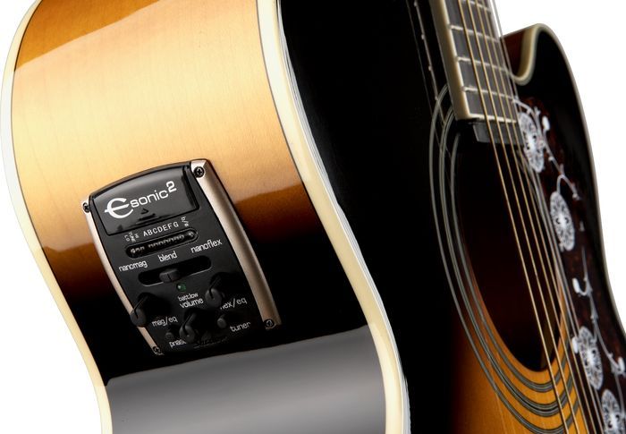Epiphone Epiphone J-200EC Studio Cutaway Electric Acoustic in Vintage Sunburst - Guitars