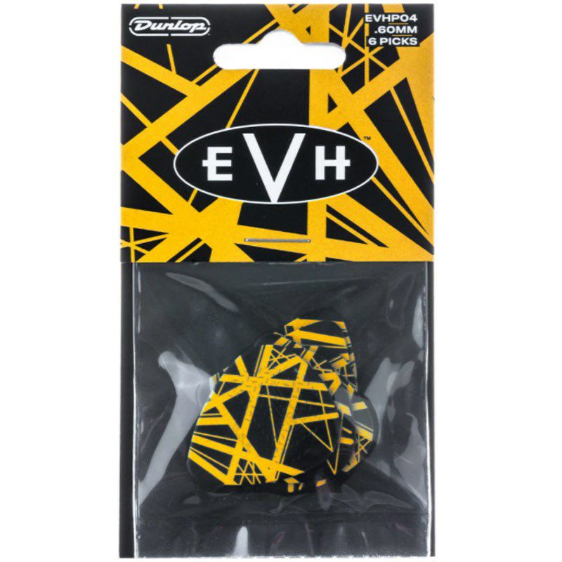 EVH Black And Yellow 6 Pick Pack by Dunlop