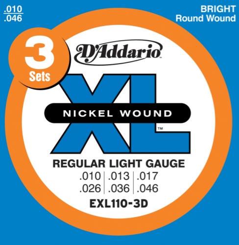 D'Addario EXL110 Three Pack