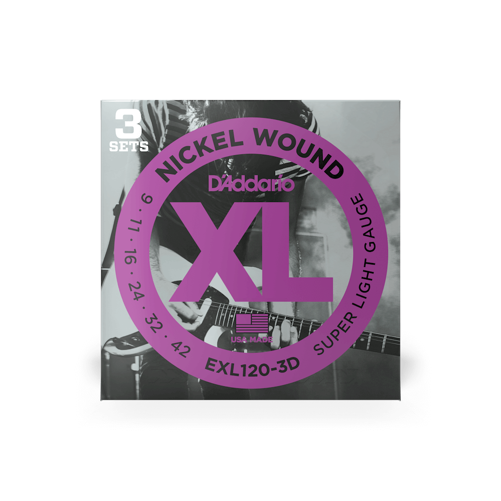D'Addario EXL120-3D Three Pack