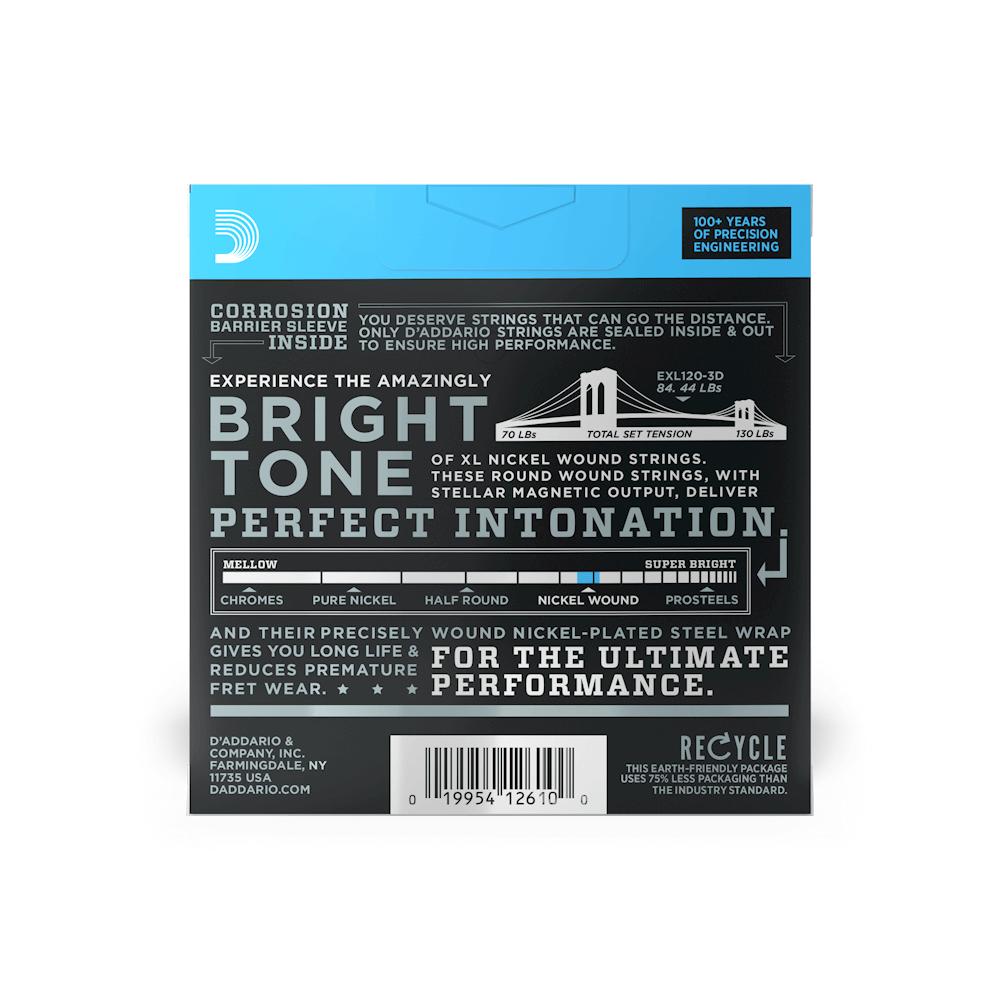 D'Addario D'Addario EXL120-3D Three Pack - Strings