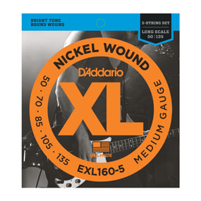 D'Addario D'Addario EXL160-5 50-135 5-String Bass - Strings