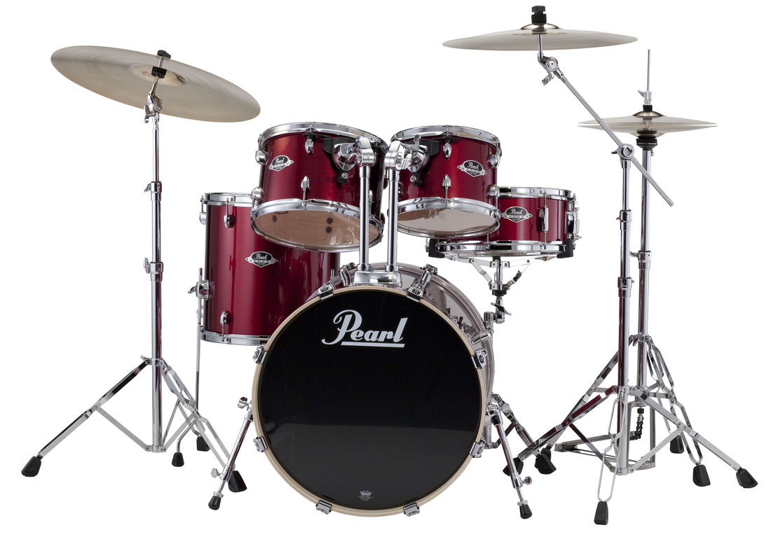 Pearl Pearl Export Five Piece Kit In Red Wine With 830 Hardware And Cymbal/Throne Pack - Drums