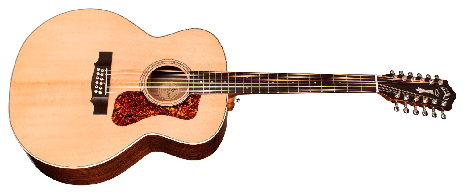 Guild Guild F-1512 12-String All Solid Wood Guitar in Natural, Pickup, Deluxe Gig Bag - Guitars