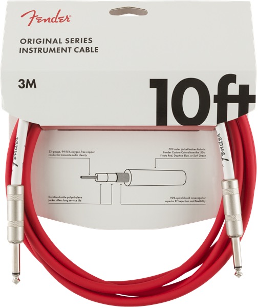 Fender 10 Foot Original Cable In Fiesta Red