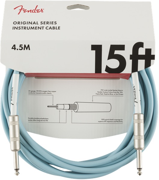 Fender 15 Foot Original Cable In Daphne Blue