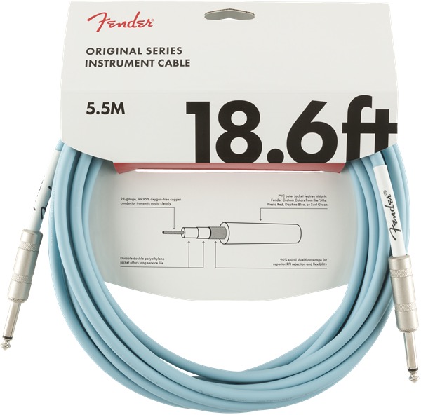 Fender 18.6 Foot Original Cable In Daphne Blue