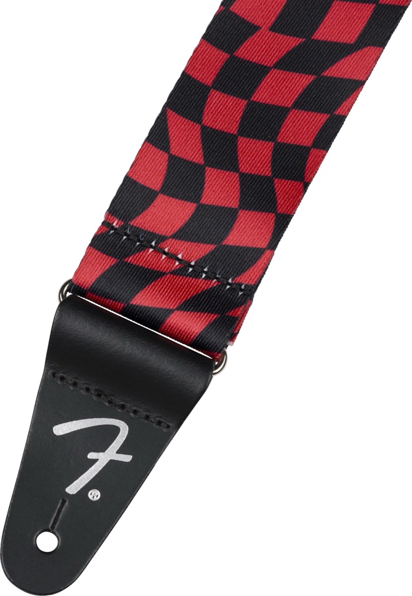 Fender Fender Strap 2" Wavy Checkerboard Poly, Red - Guitars