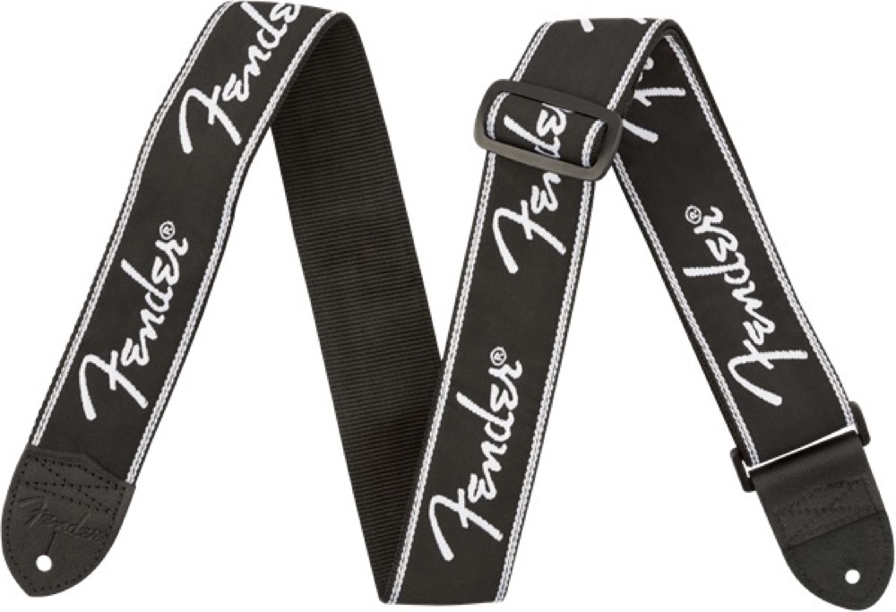 Fender Fender Strap 2" Running Logo Spaghetti - Black - Guitars