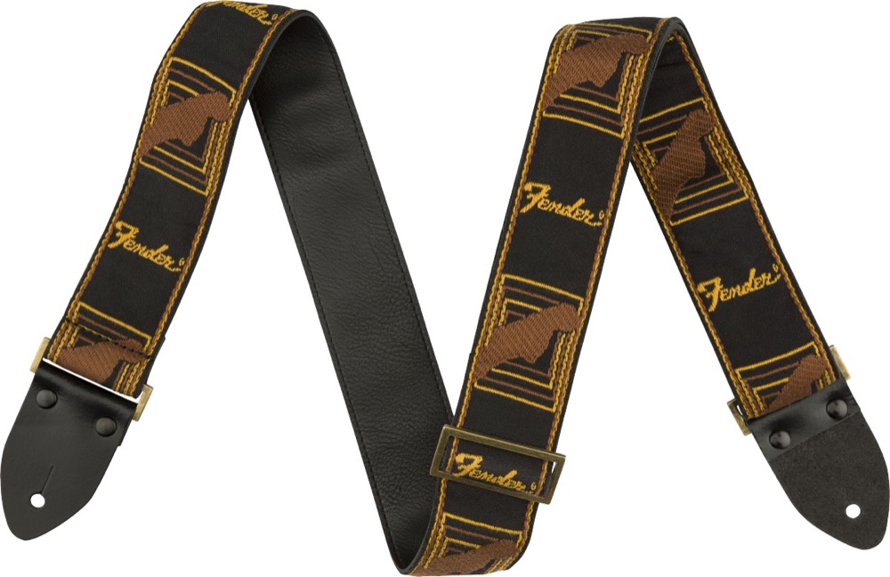 Fender Fender Strap 2" Legacy Monogrammed Black, Yellow, Brown - Guitars