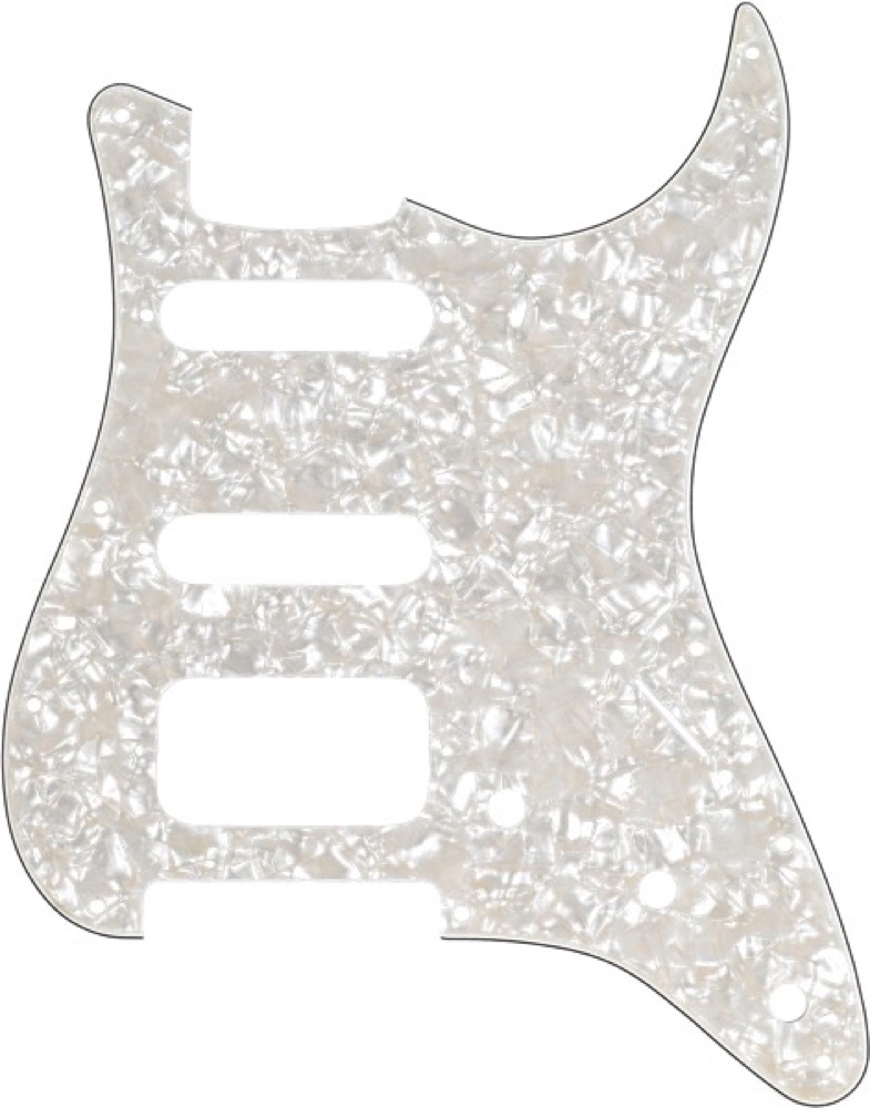 Fender Pickguard Strat H/S/S Aged White Moto