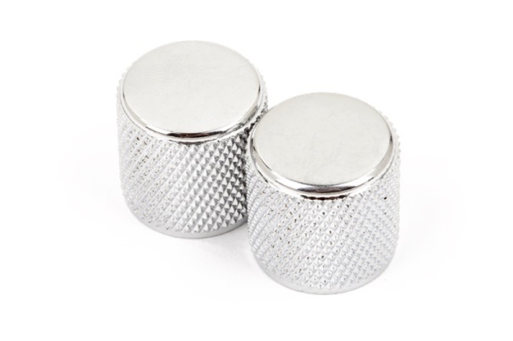 Fender Tele or P Bass Knobs Chrome 2 Pack