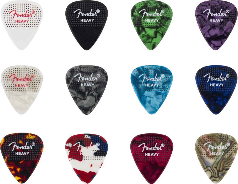 Fender Pick Pack 12 Dotted Celluloid, Heavy-  …