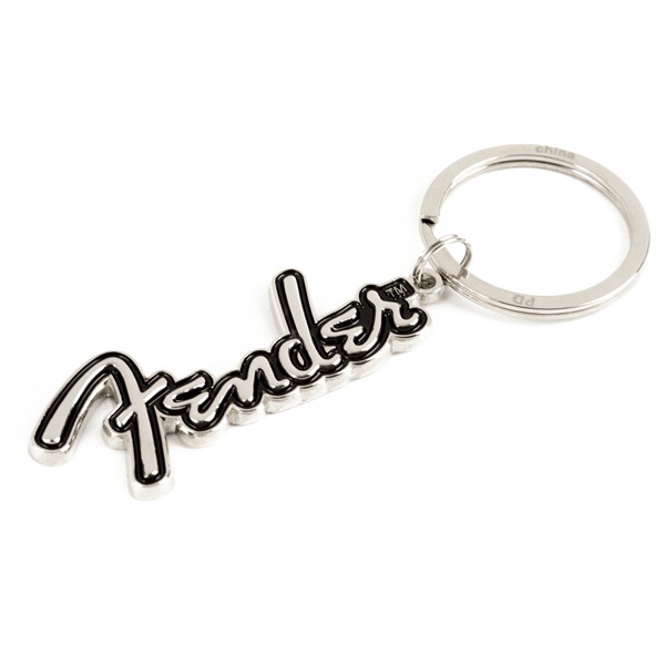 Fender Key Chain Black And Silver Logo