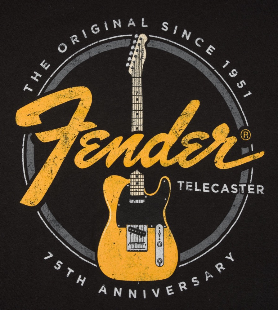Fender Fender T-Shirt  - Telecaster 75th Anniversay Tee, Vintage Black - Medium - Misc