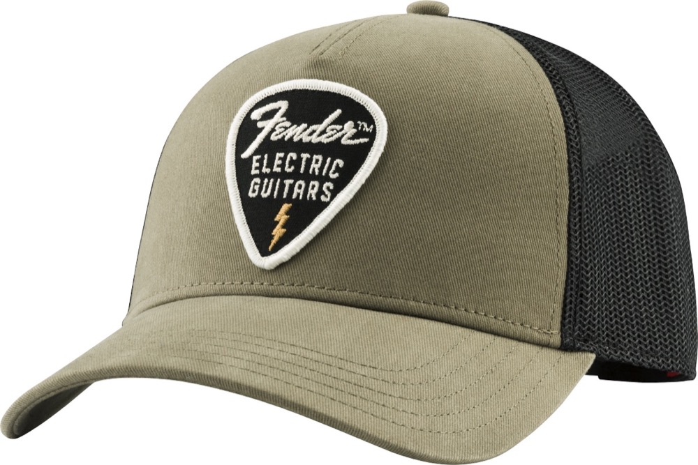 Fender Silver Logo Snapback Hat In Olive