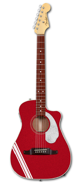 Fender Fender Acoustic Malibu CE Mustang Limited In Candy Apple Red - Guitars