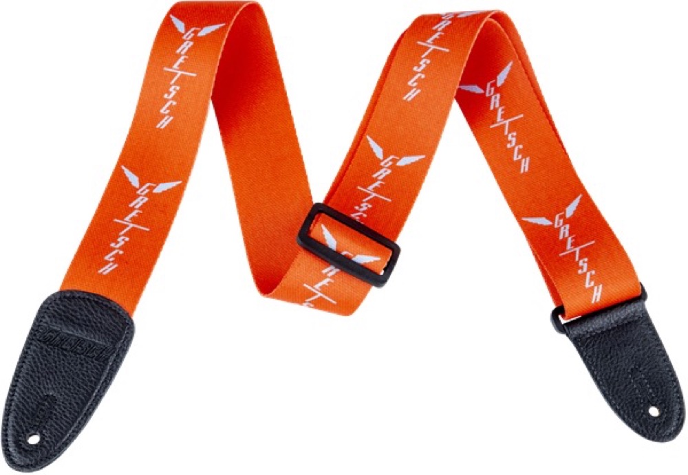 Gretsch Gretsch Wing Logo Strap - Orange with Gray Logo - Guitars