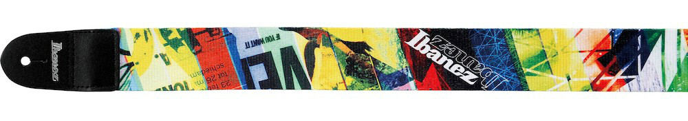 Ibanez Ibanez GSD50 Woven Nylon Guitar Strap Multi Colour Logo - Guitars