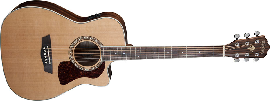 Washburn Washburn HF11S Heritage Folk Solid Cedar Top Cutaway AC/El In Natural - Guitars