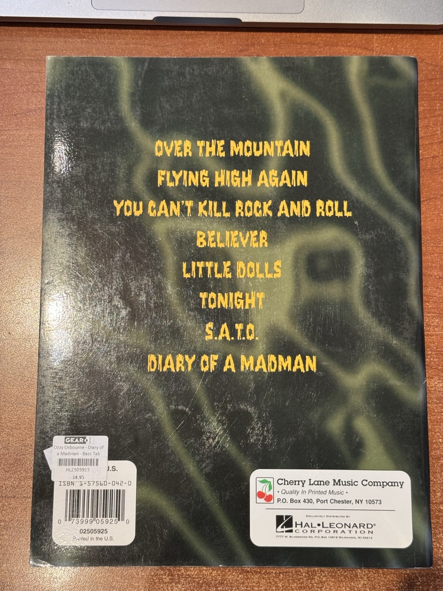 Books Ozzy Osbourne - Diary of a Madman - Bass Tab - Books