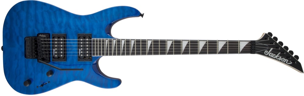 Jackson Jackson JS32Q Dinky Quilted Maple Arch Top In Transparent Blue - Guitars