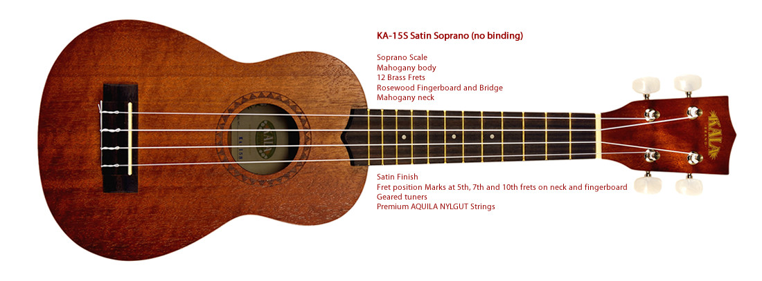 Kala KA-15S Satin Mahogany Soprano Ukulele