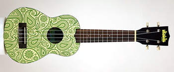 Kala Kala Ukadelic Soprano Ukulele Green Paisley - Ukuleles