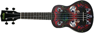 Kala Kala Ukadelic Soprano Ukulele Skulls - Ukuleles