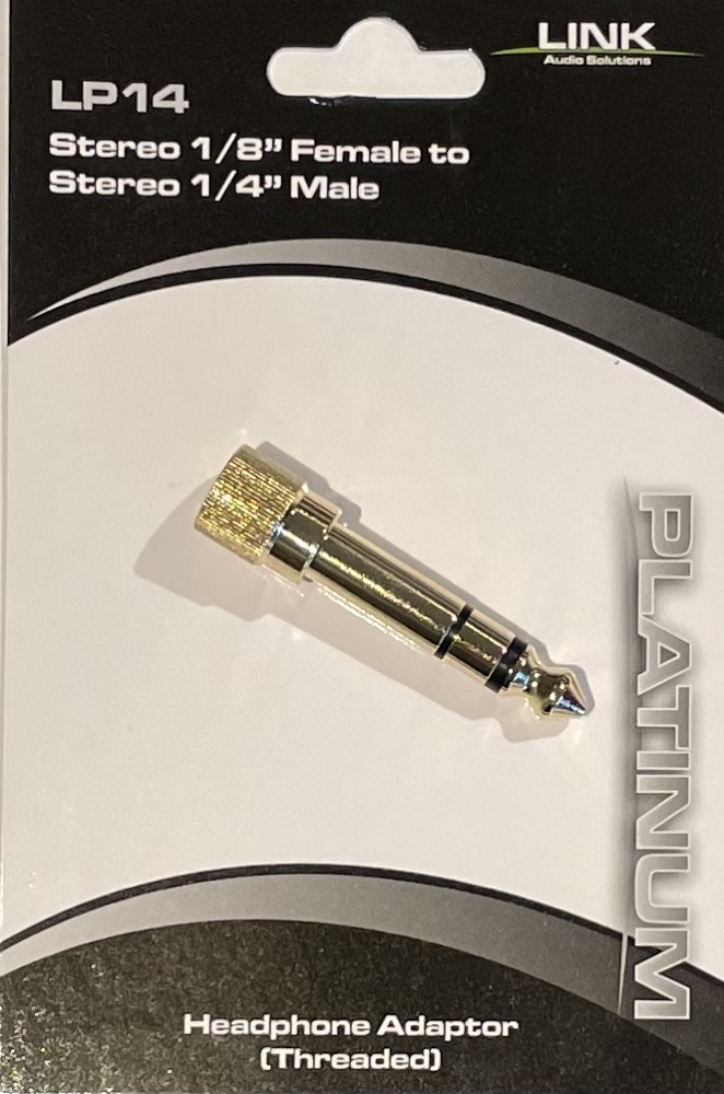 Link Audio Link Audio Stereo 1/8" Female to Stereo 1/4" Male Headphone Adapt Threaded Gold - Recording