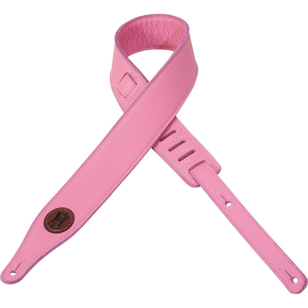Levy's Levys 2.5" Triple Ply Super Soft Garment Leather Strap - Pink - Guitars